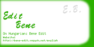edit bene business card